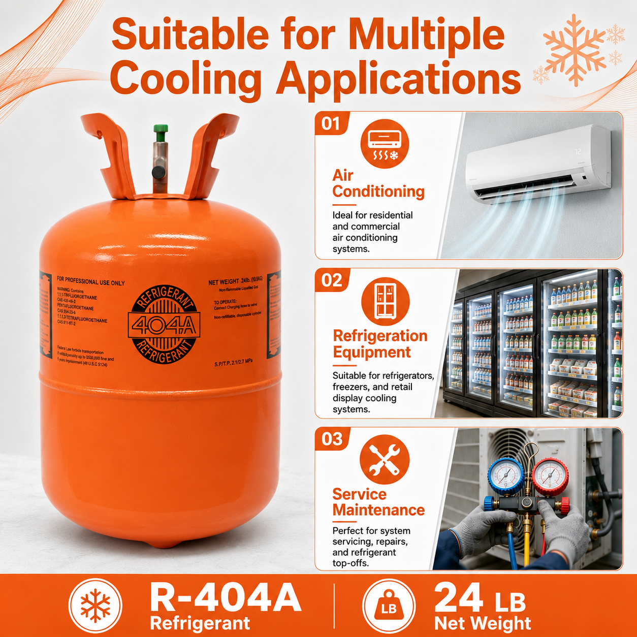 24LBS R404A Refrigerant
